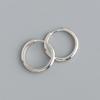 Real 925 Silver Minimalist Round Ear Buckle for Women Hoop Earring Jewelry Accessories