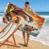 Whimsical otter meets butterfly Print beach towel, quick drying, suitable for travel, outdoor sports, jogging, the beach and swimming, gift