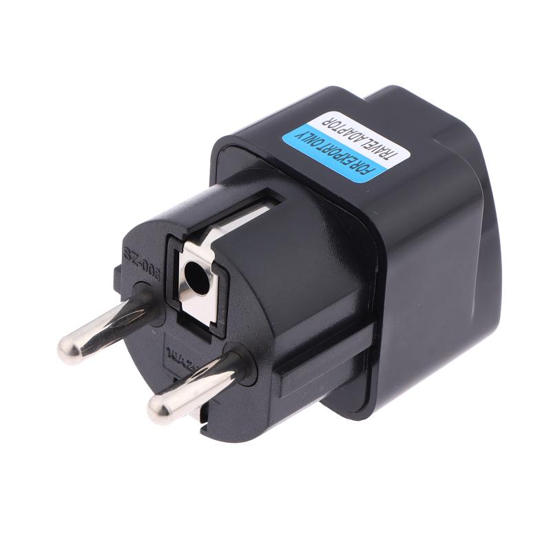 

2 In 1 Black Copper Au Uk Us To Eu Universal Germany France Indonesia South Korea Russia Travel Plug Adapter Type E/F чорний
