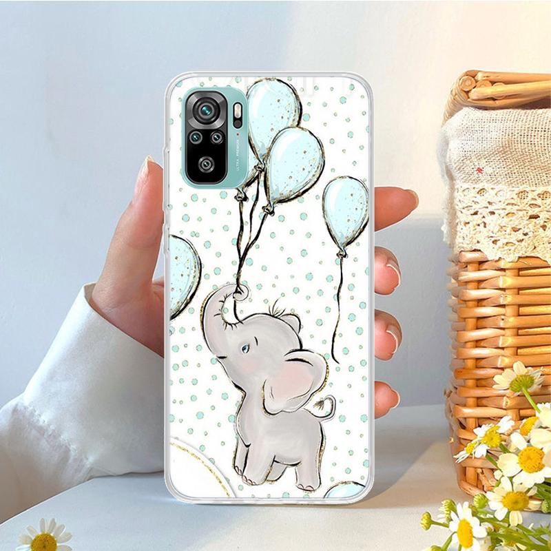 Cartoon Elephant Pink Soft Phone Case For Xiaomi Redmi Note 15 14 14S 13 12 Pro Plus 12S 11 11S 11E 10 10S 11T 5G Fundas Coque R