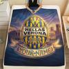 Custom Name Hellas Verona FC Flannel Blanket, High quality Comfortable for All Seasons, Home Decor, Warmth and Comfort