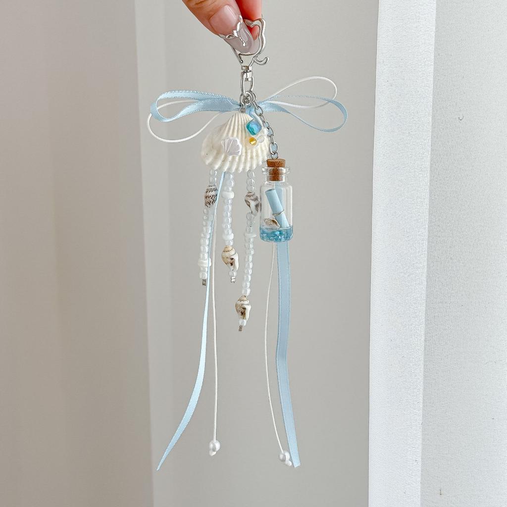 Creativity Bottle Pendant Ribbons Bowknot Design Bag Charm Backpack Hanging Piece Car Girl Accessories Bag Charm