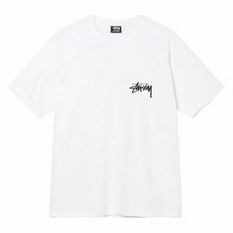 Stussy Nové vysoce kvalitní bavlněné tričko s kulatým výstřihem pro rok 2025 pro muže a ženy Vrásčité tričko s chryzantémovým potiskem pro pár