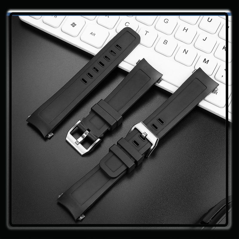 Hochwertiges Fluorkautschuk-Uhrenarmband für IWC Aquatimer IW3768/3290/3568/3767 IW356802/376705 Herren Schwarzes Silikon-Uhrenarmband 22mm