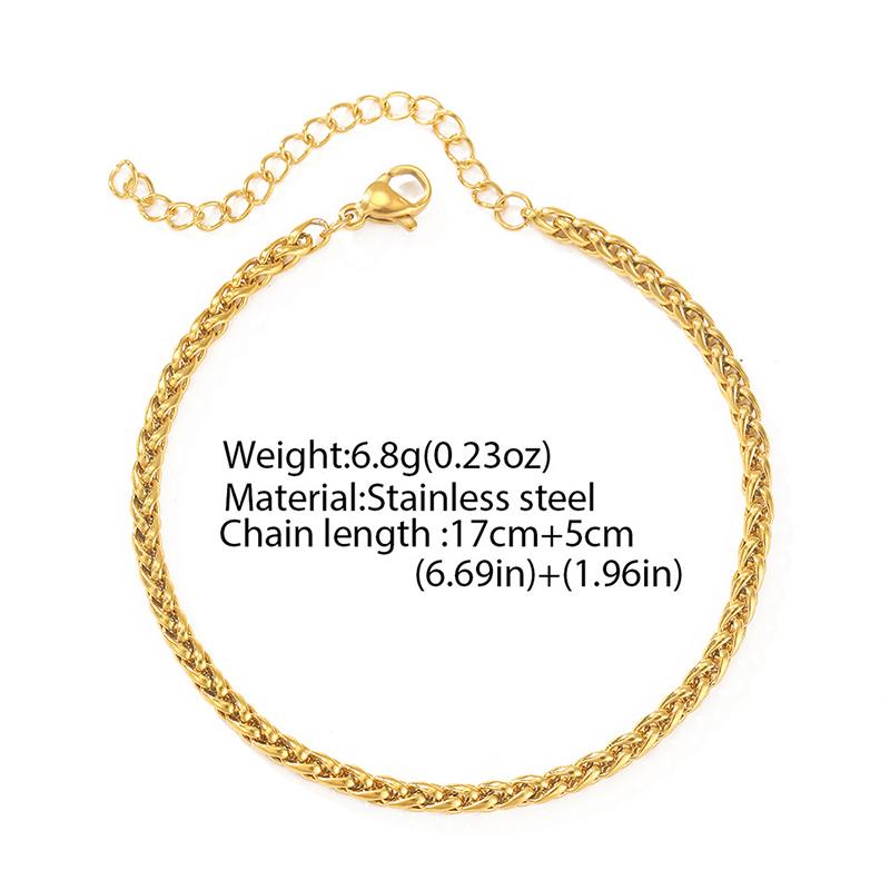Stainless Steel Cuban Chain Bracelets for Men Hip-Hop Punk Style Twisted Adjustable Simple Thin Chain Unisex Jewelry Accessories