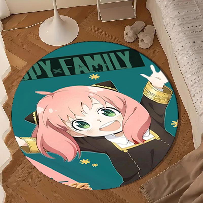 Spy Family Adventure Round Mat, Anti-slip Circle Carpet Chair Rug For livingroom,Bedroom, Doormat Home Decor Gift Christmas Gifts