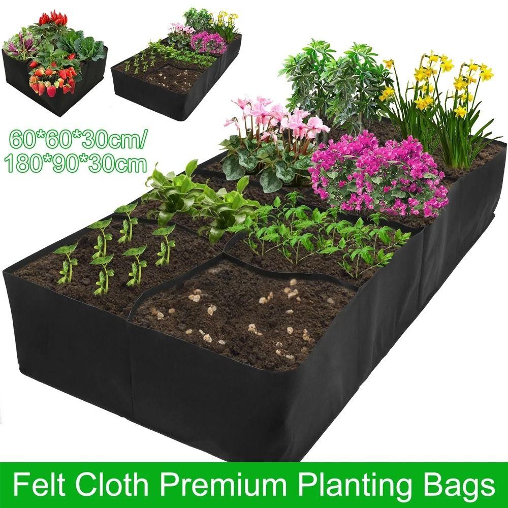 1/4/8 Grids Planting Container Breathable Garden Planting Bed Portable Garden Planters Bag  Flowers