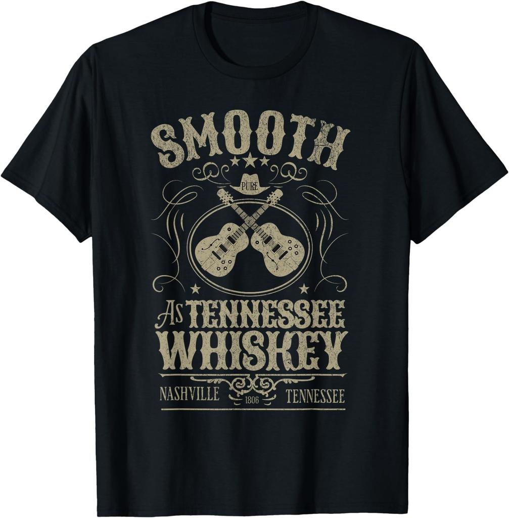 Lisse Comme le Pays de la Musique Country du Whiskey du Tennessee Bourbon T-shirt Vintage
