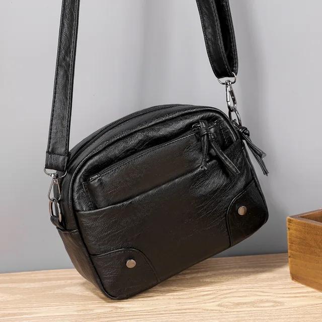 Vintage Simple Women Tašky přes rameno Malá kabelka Crossbody Phone Peněženka Pack Měkké PU kožené čtvercové tašky Messenger