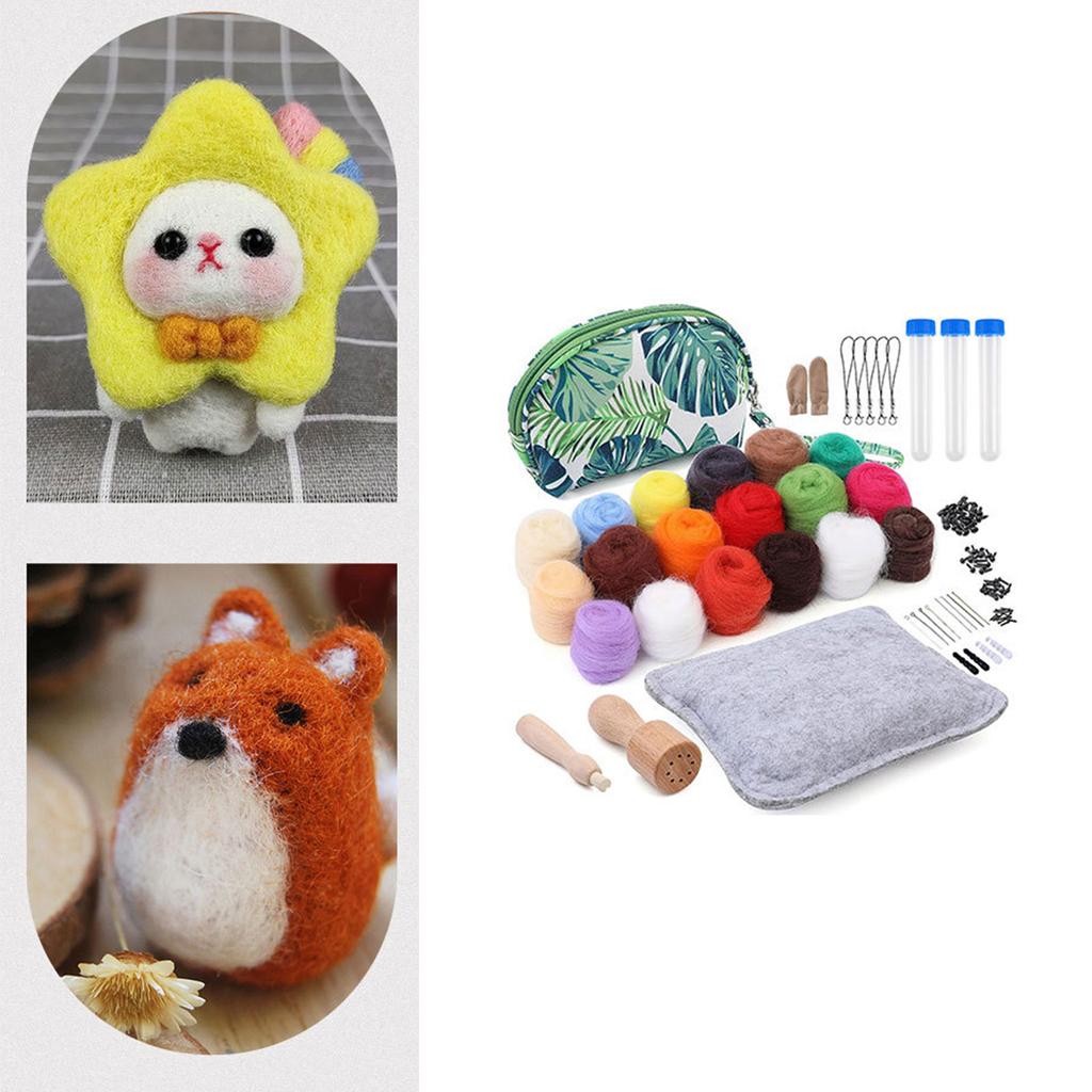 DIY Plush Dolls Set Handcraft Make Tool Needling Felting Kits Needle Felt Kits Handmade DIY Felting Kits Needle Felt Set