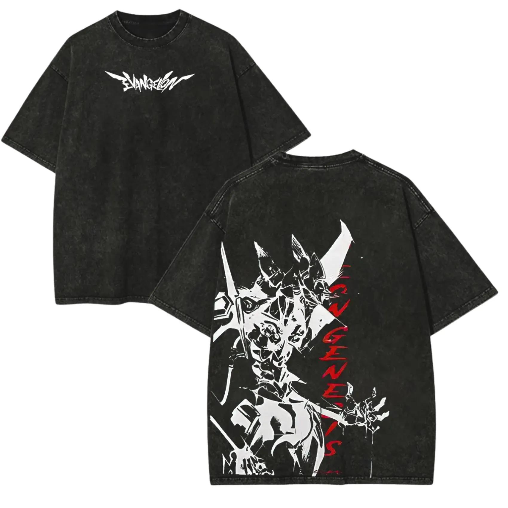 

Vintage Neon Genesis Evangelion Washed TShirt SweatShirt Hoodie Heavy Cotton Oversized Print TShirt Gift for Fans Anime L