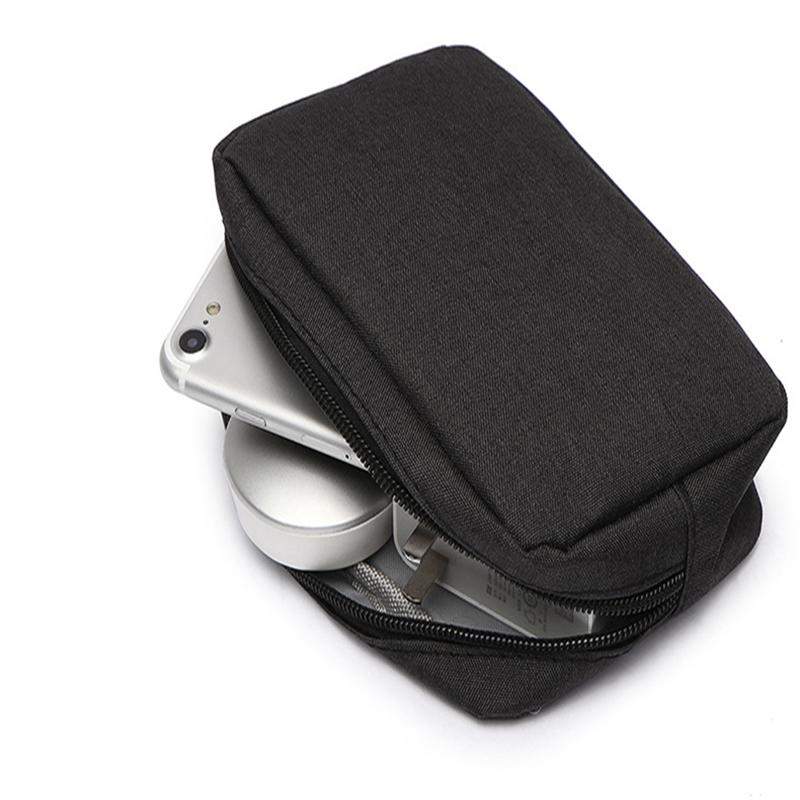 

Portable Cable Cord Organizer Travel Bag Digital Charger Wires Usb Power Bank Storage Bag Small Electronics Organizer Pouch 17x11.5cm чорний