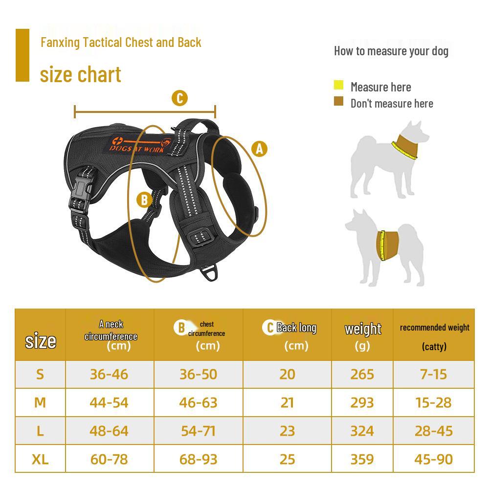 Cross-Border Tactical Dog Harness Vest with Leash