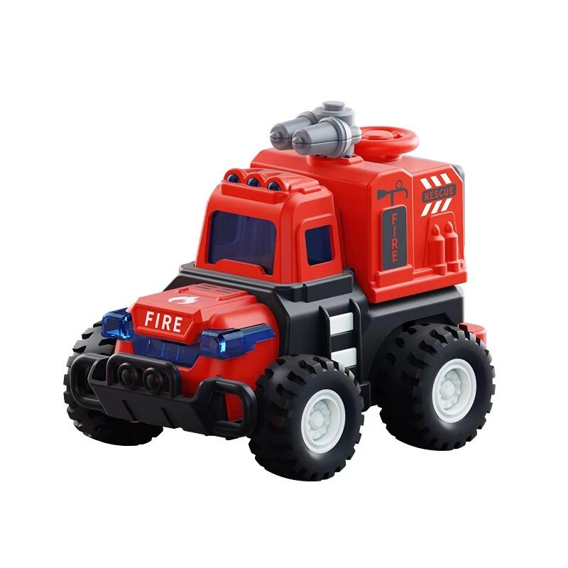 

Ladder Truck Lift Truck Sprinkler Press Sliding Fire Engine Toy, Fire Truck Toys for Toddlers Mini Pull Back Truck for Kids Gift