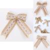 Festive Christmas Bow With Raw Linen Material Handmade Holiday Tree Decor