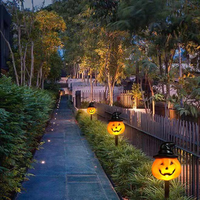 Halloween Solar Pumpkin and Ghost Outdoor Waterproof Garden Lights