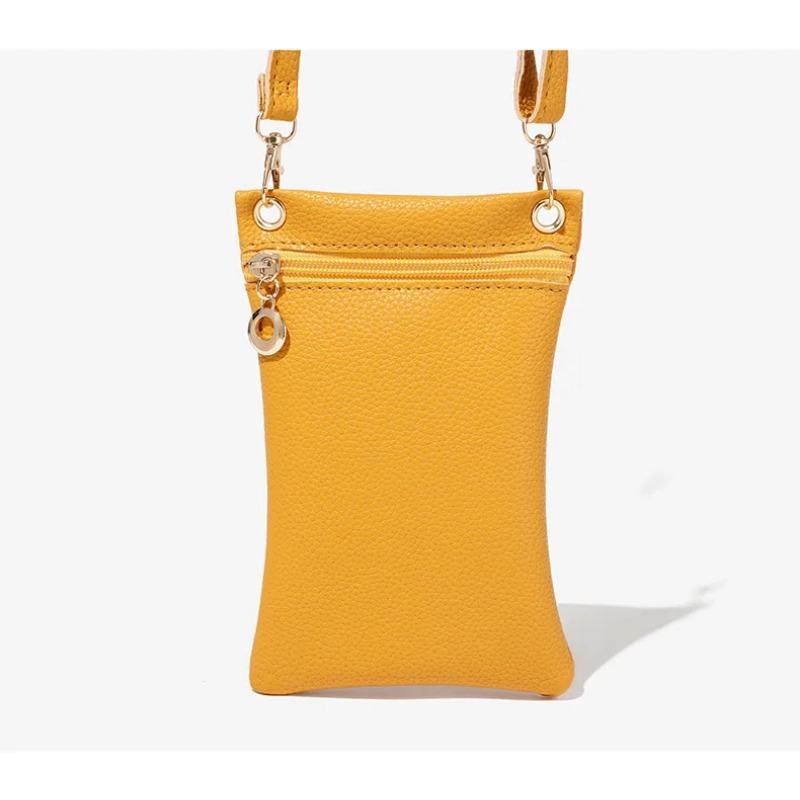 Damska torba na telefon typu crossbody z PU, wzorem Litchi, długi pasek na ramię, pojedyncza torba na ramię, spersonalizowany modny portfel i torebka