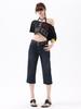 Women's Retro High-Waisted Slimming 7-Point Denim Capri Pants - Summer 2026 Collection