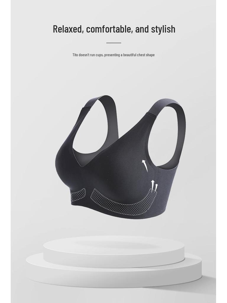 Seamless Plus Size Deep V Wire-Free Minimizing Bra with Side Support