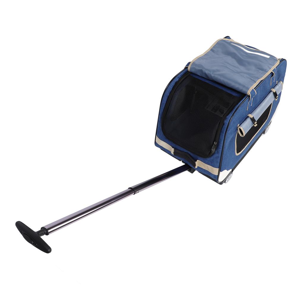 Rollende Haustiertransportbox Atmungsaktives Netz Faltbare Katze Hund Reisetasche mit Abnehmbaren Rädern für Innen