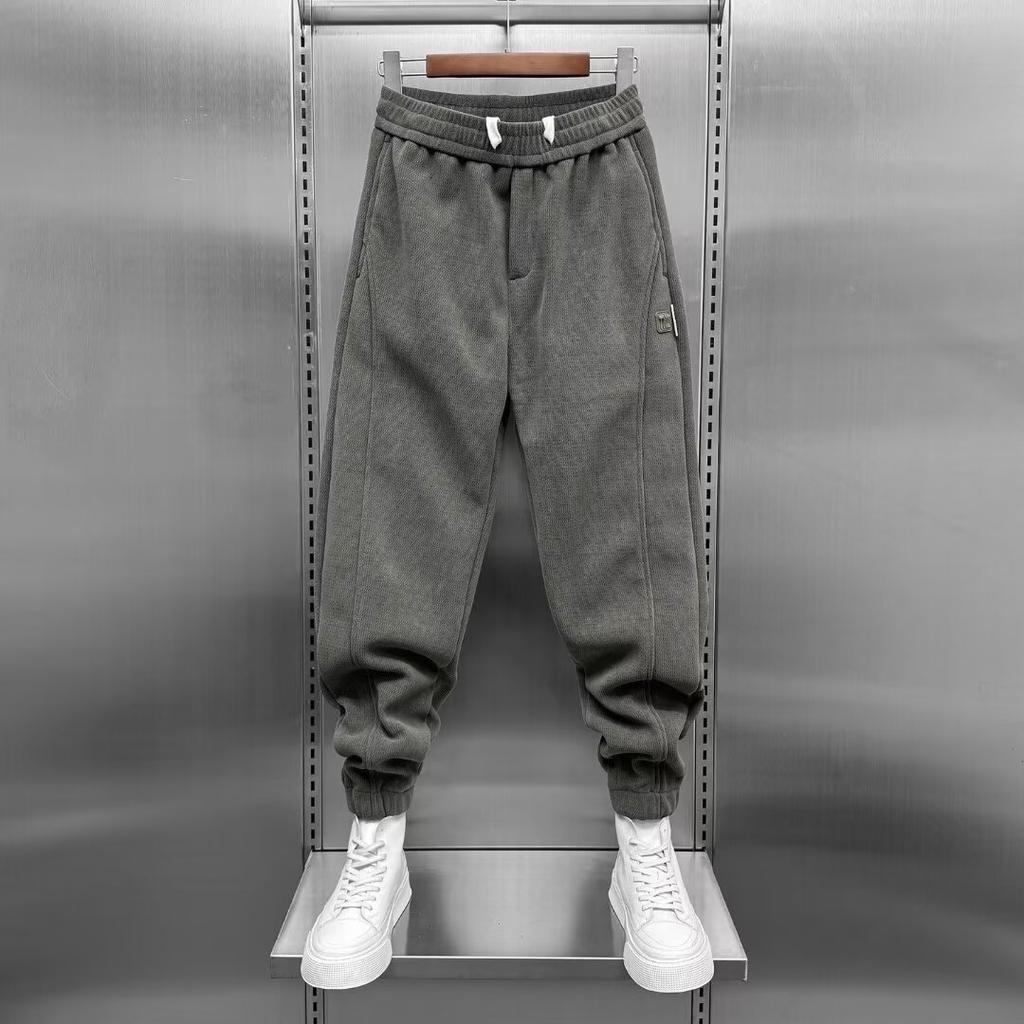 Autumn and Winter New Velvet Warm and High Meat-covering Sweatpants Men's Trendy Brand Versatile Casual Sports Men's Trousers
