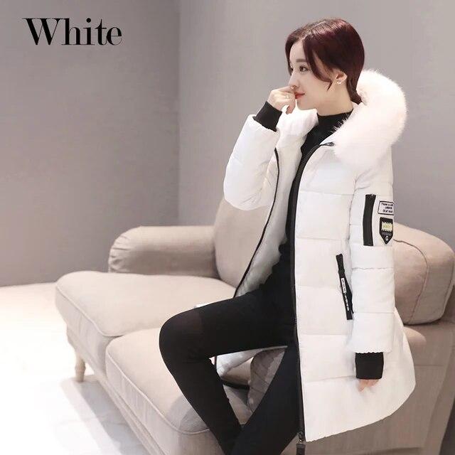 Cappotti invernali da donna Parka lunghi in cotone casual con cappuccio in pelliccia Giacche spesse calde e aderenti Giacca da donna Soprabito Abbigliamento
