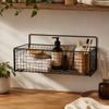 Self Adhesive Bathroom Shelf Multifunctional Storage Basket Wall Mounted Storage Rack  Kitchen