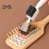 2Pcs Hair Comb Cleaner Tool Stainless Steel Hair Cleaning Brush 2 in 1 Comb Cleaner Wood Handle Hairbrush Cleaning Tool