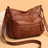 Vintage PU Leather Crossbody Bag, Retro Multi Layer Shoulder Bag, Fashi Handbag & Purse for Women's Work Travel Messenger Bag