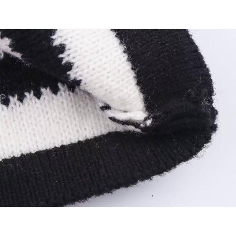 Kaslead New Women clothes Western Style Fashion Simple Flower Button Decoration Stripe Cardigan
