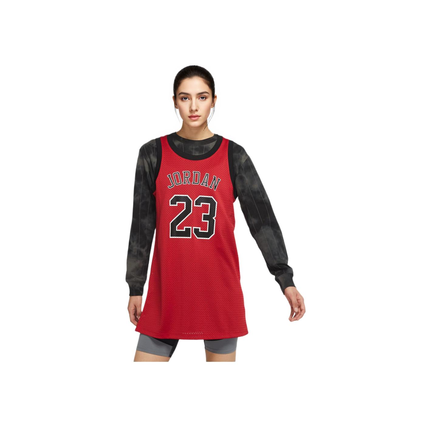 Jordan Women's Red Logo Breathable Eco-Friendly Printed Knit Sleeveless Dress Dresses Do5030-687 Cm