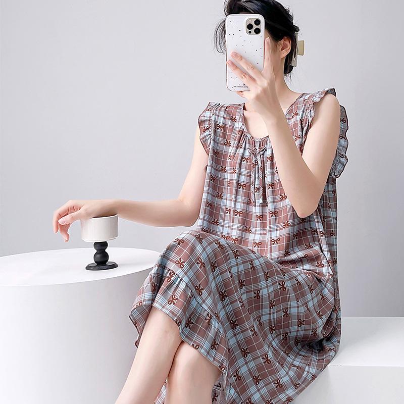Women's Cotton Silk Camisole Pajama Dress - Summer, Loose Fit, Cute Japanese Style, Sexy and Thin, Perfect for Students