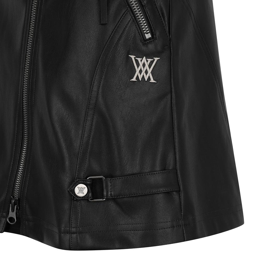 Anew Golf W Faux Leather A-Line Sq_Bk