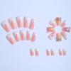 1 Set Square Press on Nails Reusable French Tip Stick-on Fake Nails Removable Full Cover Glue on False Nails for Women