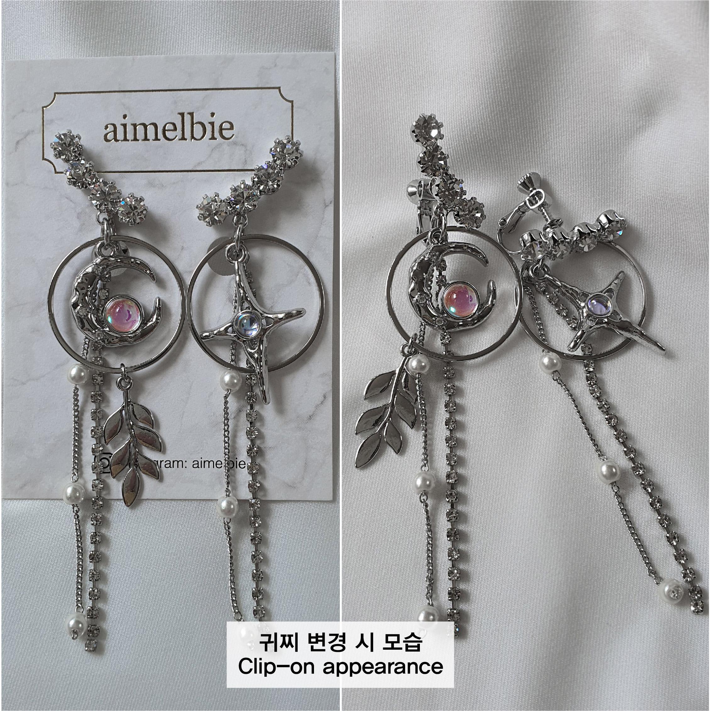 

[Зимові сережки Aespa] Сережки Elf ​​of The Night Forest срібний