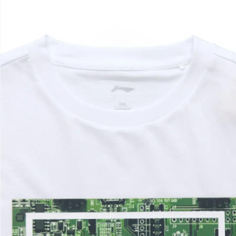 Li-Ning Fashion Logo Print Round Neck Short Sleeve T-Shirt Comfortable Versatile Skin-Friendly Shorts Casual Sports Suit AHSU999-1+YKSV129-1