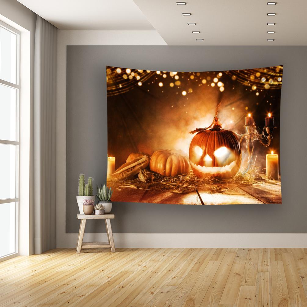 Horror Pumpkin Halloween Series Printed Tapestry Home Living Room Bedroom Wall Decoration Background Fabric Tapestry