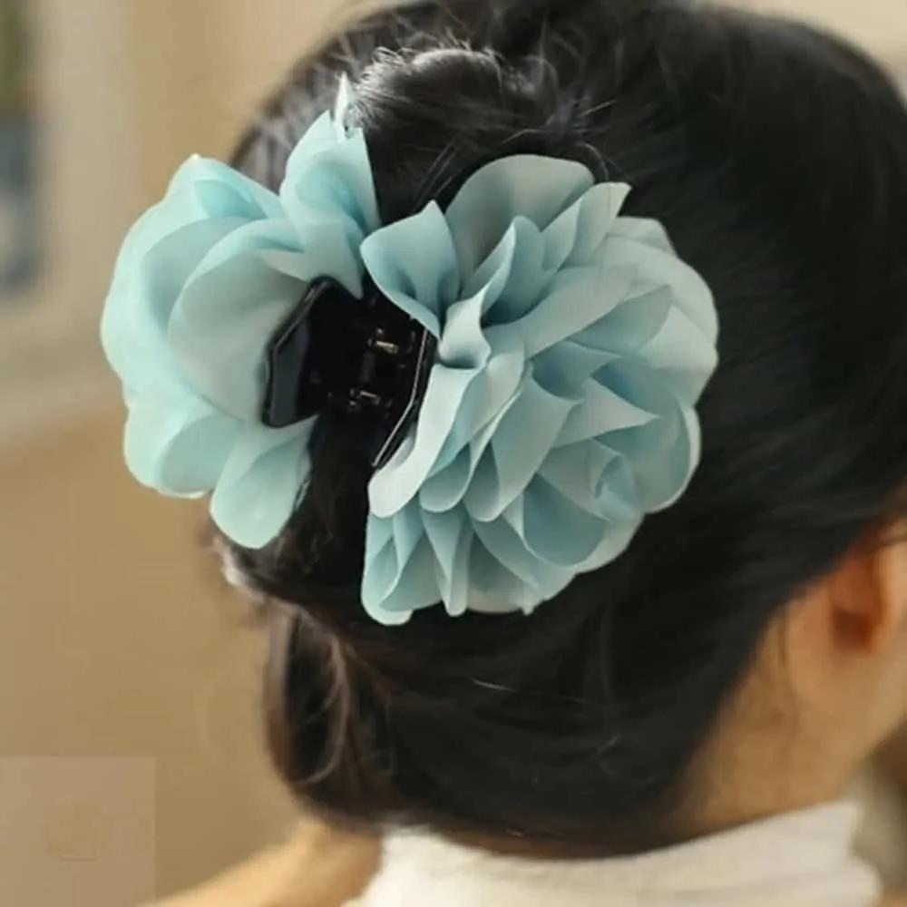 ASSHOP Chiffon Mint Flower Hair Clip