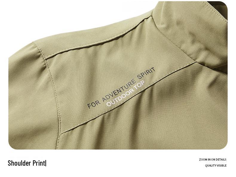 Men's Slim Fit Spring/Autumn Soft Shell Stand Collar Windbreaker Jacket