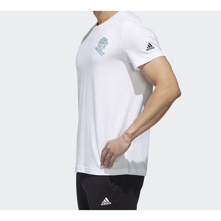 Adidas Back Print Short Sleeve T-Shirt Men Tops White FJ6858