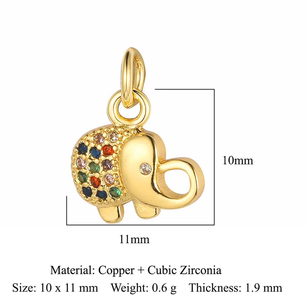 Copper Cubic Zircon Rocking Horse Bicycle Palm Charms Heart Elephant Flamingo Star Bracelet Earring Necklace Pendant