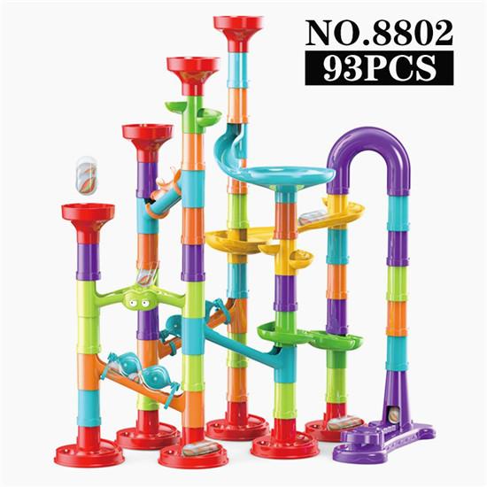 113/93/50/45 Stück Set DIY Marmor Bau Rennstrecke Bausteine ​​Kinder Labyrinth Ball Rollen Spielzeug Weihnachten geschenk