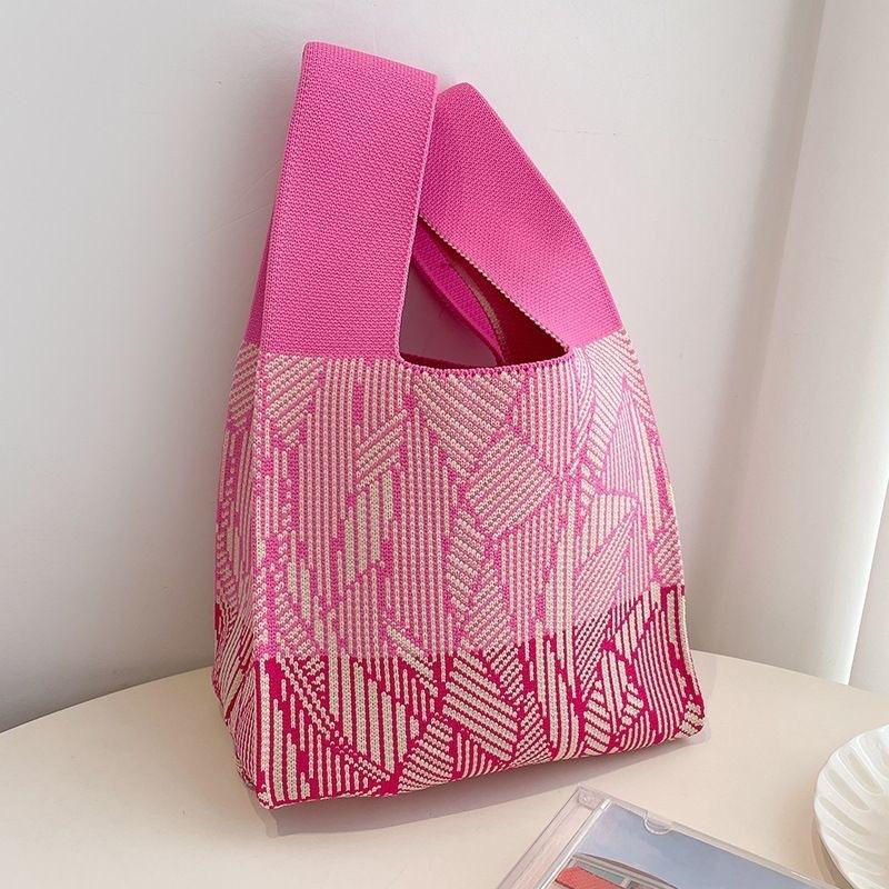 Square Rhombus Rhombus Stripe Geometric Knitted Gift Bag Handbag Handbag Handbag Tote Bag