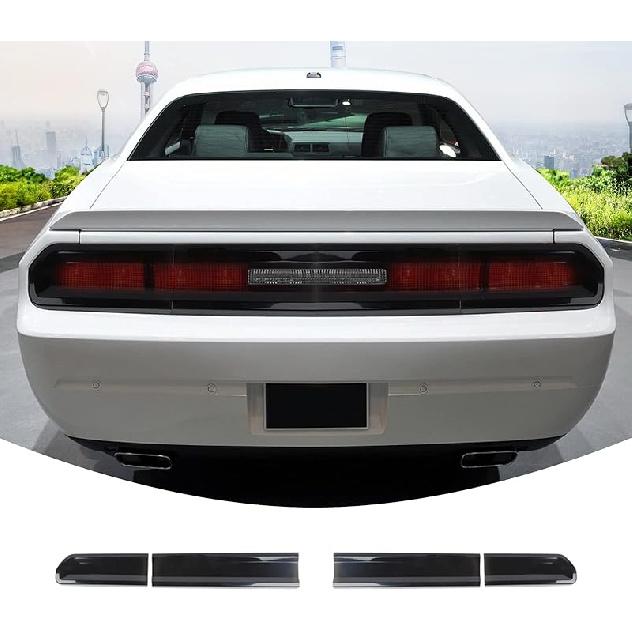 JeCar Smoked Tail Light Covers Rear Light Guards Exterior Accessories Compatible With Dodge Challenger 2015- for Challenger 2009-2014