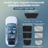 YZ For Tesla Model 3/Y/YL Highland Juniper 2026 Black Roof Graphene Honeycomb Sun Shades Sunshade Car Rear Front Sunroof Glass