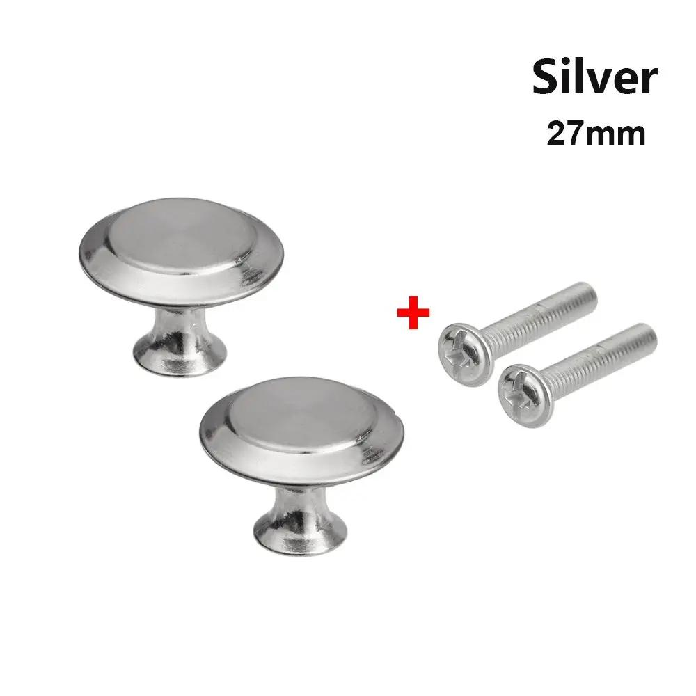 2 Stück runde Schubladengriffe (23/27/30 mm) mit Einzellochbefestigung für Küche, Schlafzimmer, Schränke, Kleiderschränke und Kommoden, Metallgriffe inklusive Schrauben