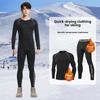 Strat de bază pentru sporturi de iarnă cu uscare rapidă pentru bărbați: Bluză călduroasă, cu croială strânsă, pentru schi și alergare, cu plus de catifea pentru fitness în aer liber