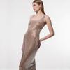 Fashion European and American Women's Clothing Temperament Suspender Long Heavy Industry Hot Diamond Backless Banquet Dress