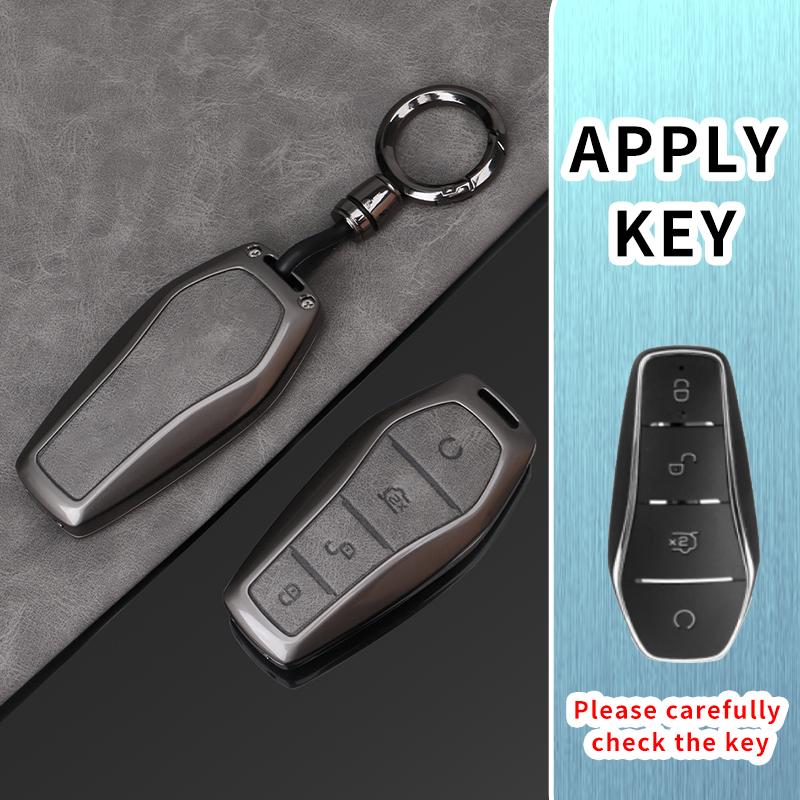 Alloy Car Key Cover Case For Byd Song Plus Ev Dolphin Seal U Dmi Atto 3 Sealion 6 Han Qin Car Keychain Key Shell Accessories