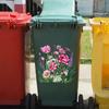 Sunflower Trash Can Stickers Floral Wheel Trash Can Stickers Self-Adhesive Waterproof Pvc Decals For Walls Bathroom Home Decor